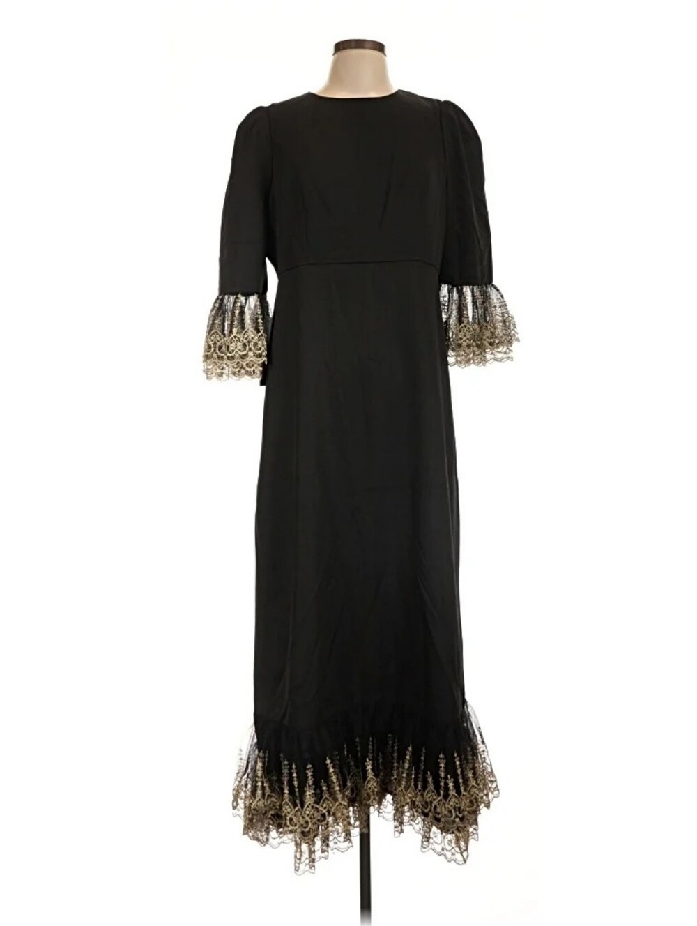 NWT Pomander Place Black Lace Trim Maxi/Midi Dress - Size XL